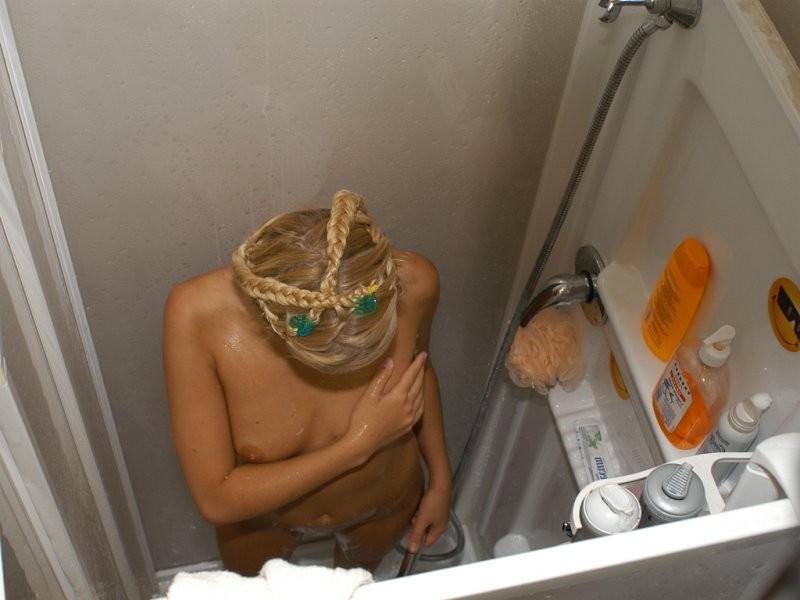 16P Horny lesbian girls caught having sex in the shower