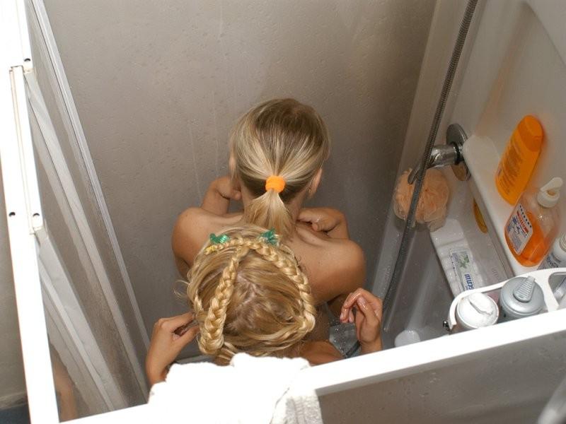 16P Horny lesbian girls caught having sex in the shower