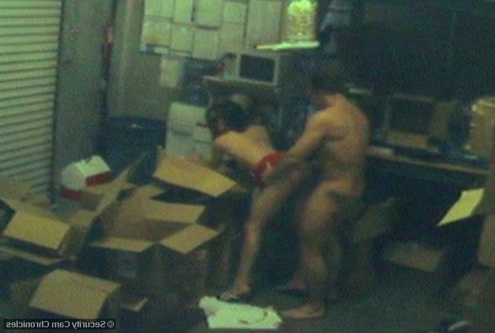 16P Horny amateur couple caught by hidden security camera