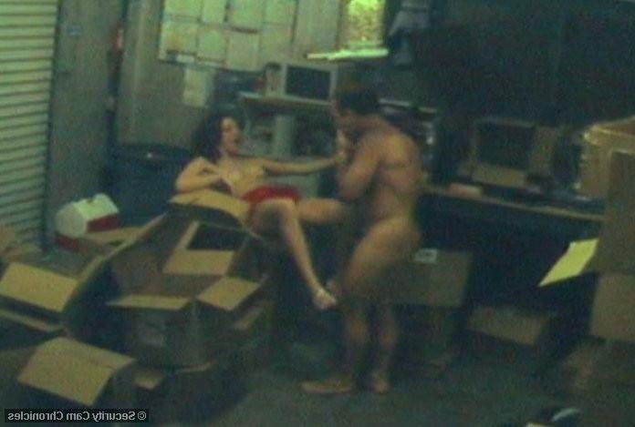 16P Horny amateur couple caught by hidden security camera