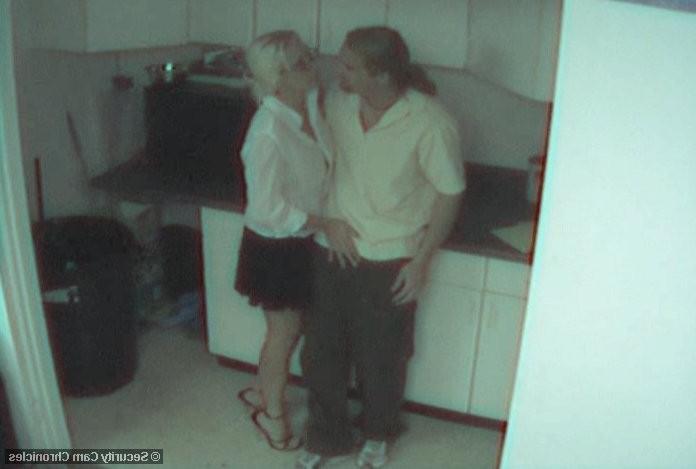 16P Hot couple having fun in kitchen caught by hidden camera