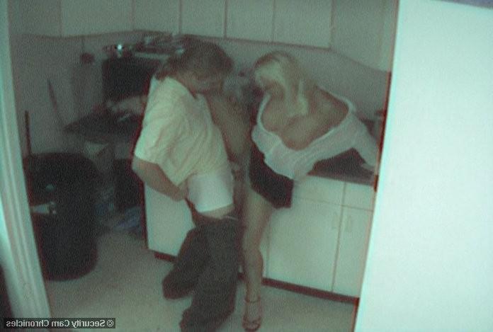 16P Hot couple having fun in kitchen caught by hidden camera
