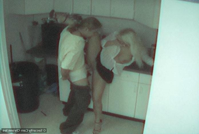 16P Hot couple having fun in kitchen caught by hidden camera