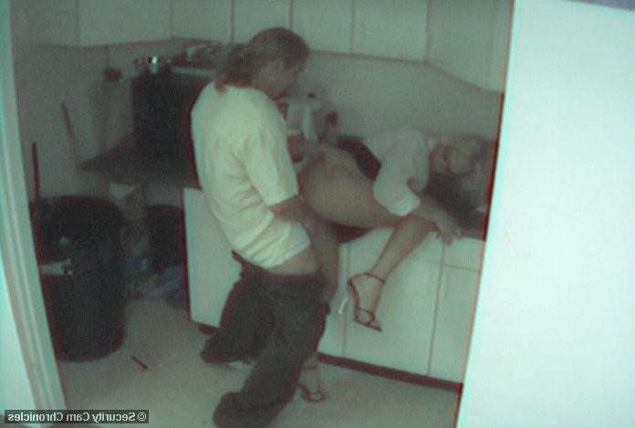 16P Hot couple having fun in kitchen caught by hidden camera