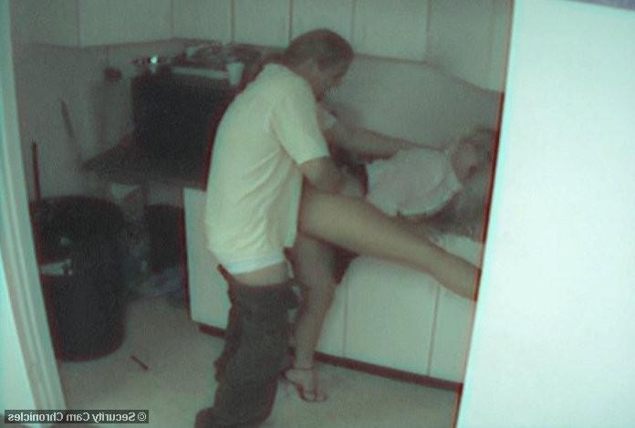 16P Hot couple having fun in kitchen caught by hidden camera