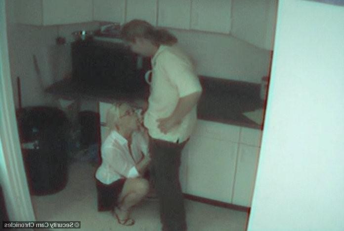 16P Hot couple having fun in kitchen caught by hidden camera