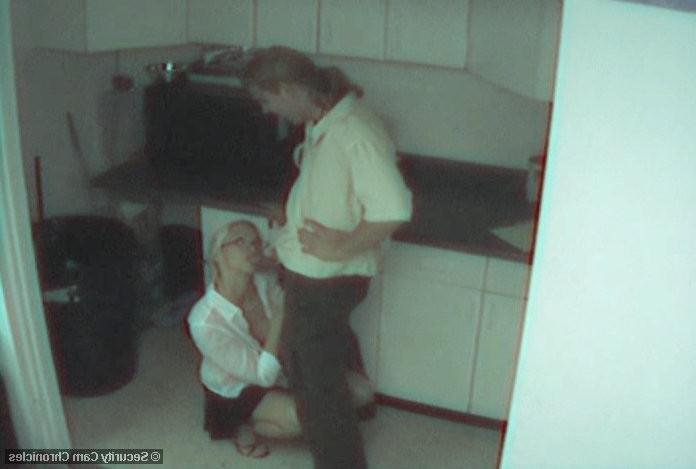 16P Hot couple having fun in kitchen caught by hidden camera