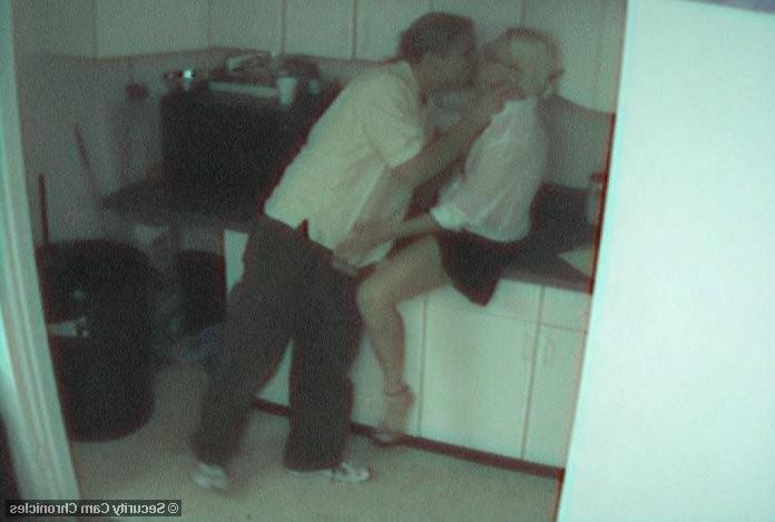 16P Hot couple having fun in kitchen caught by hidden camera