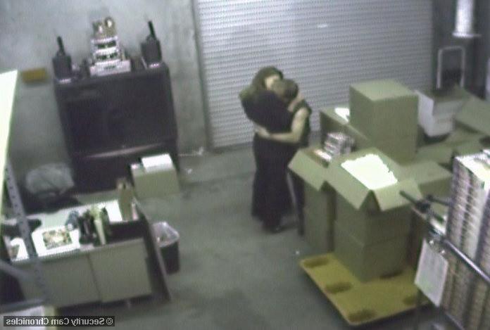 16P Horny amateur babe sucking cock caught by security cam