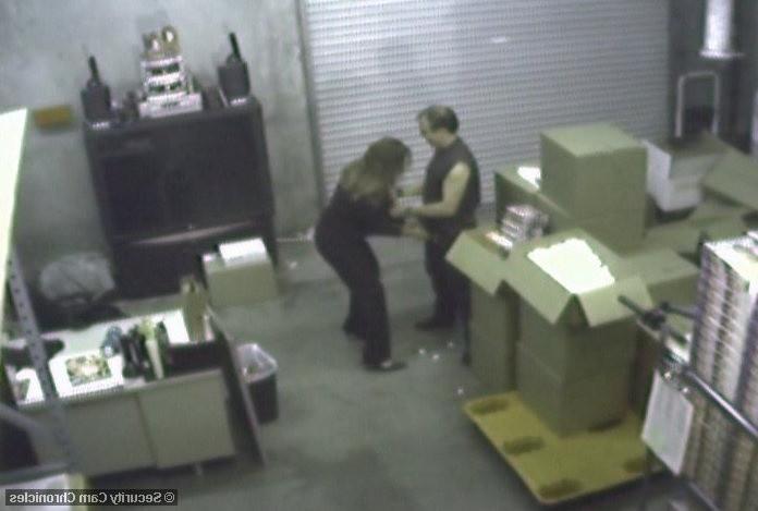 16P Horny amateur babe sucking cock caught by security cam