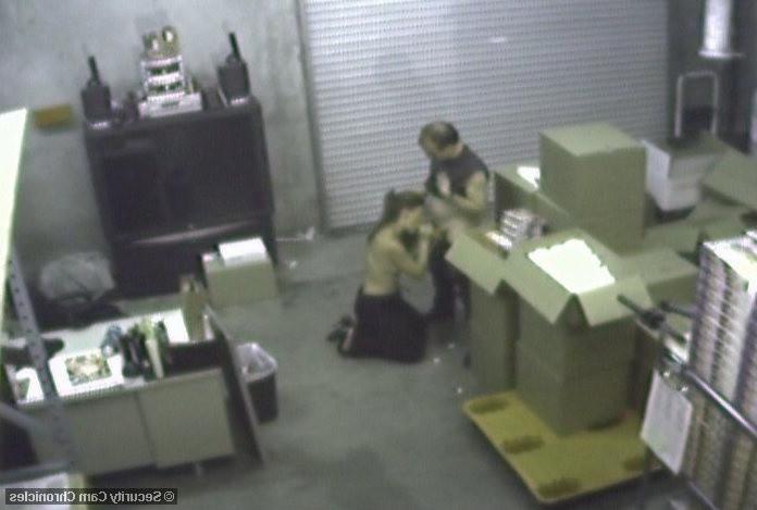 16P Horny amateur babe sucking cock caught by security cam