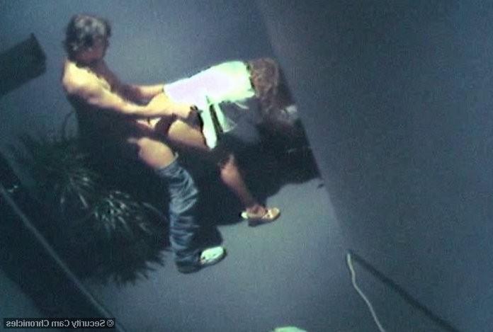 16P Horny lawyer and janitor caught fucking by security cam
