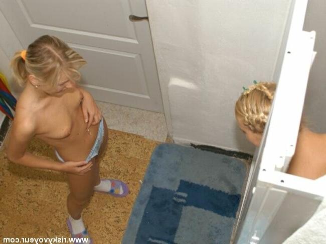 16P Blond roomies caught by a spycam in their shower