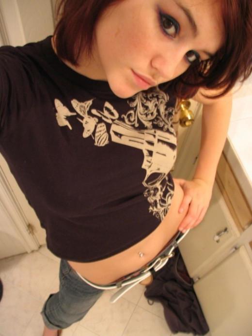 15P Selfshot emo girlfriend teasing in panties