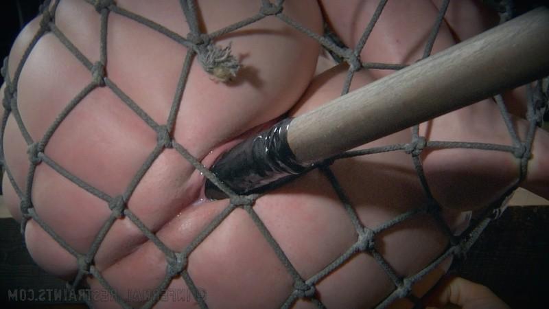 12P Phoenix Rising blonde in bondage with discipline and corporal punishment in dark