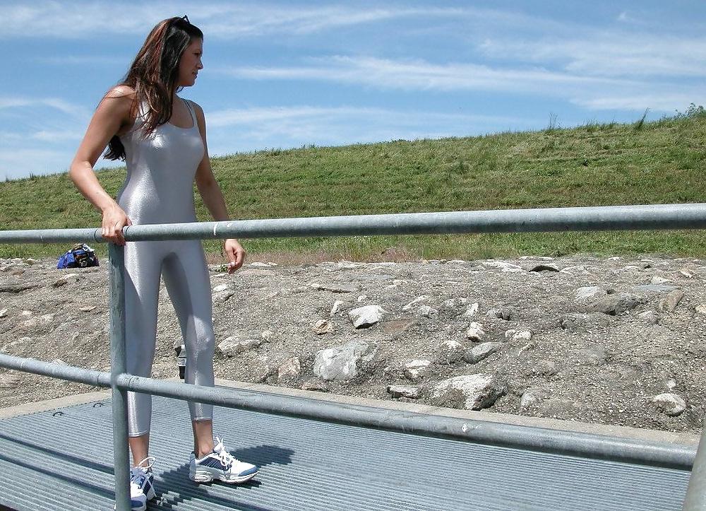 23P Spandex Silver Catsuit Part 2