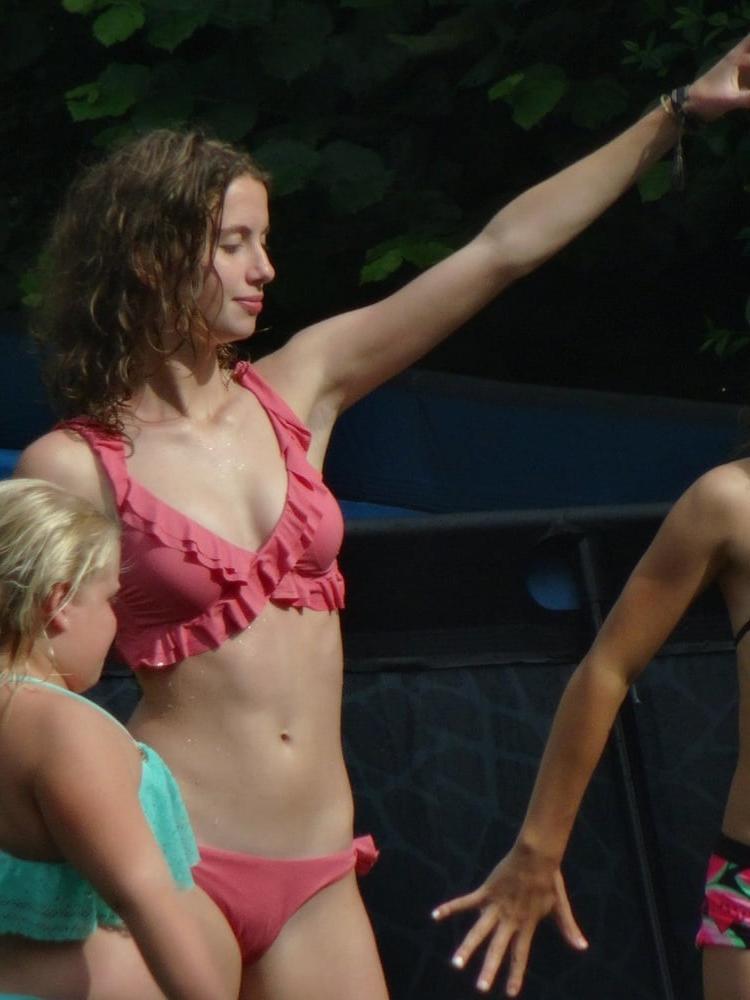24P Candid teens in garden