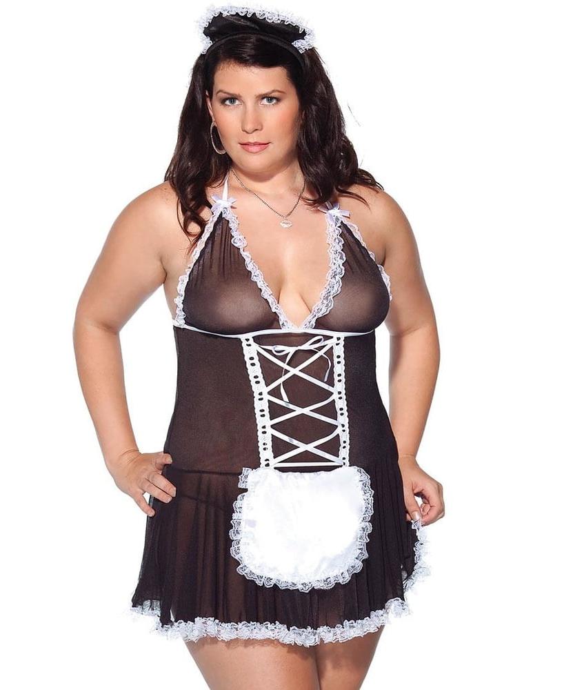 12P Plus Size Maid Lingerie