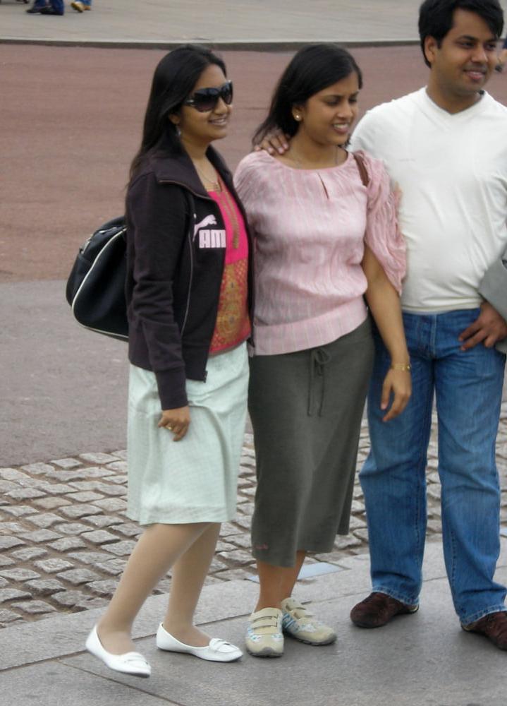 12P Street Pantyhose - Demure Paki Wife in White Pantyhose