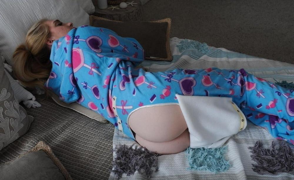 16P spanked in dropseat pajama