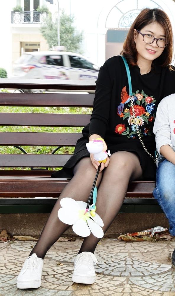 18P Young Chinese Wife in Black Pantyhose