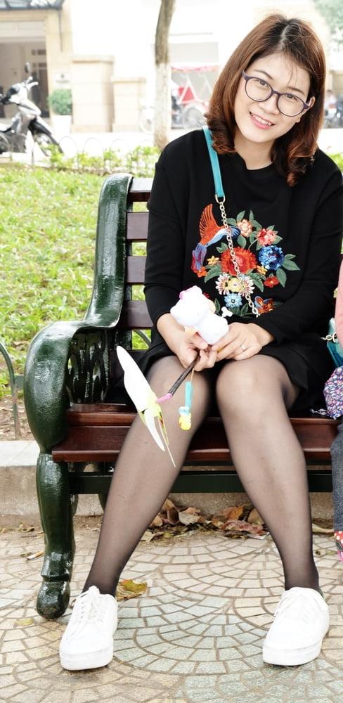 18P Young Chinese Wife in Black Pantyhose