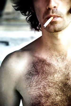 25P Hairy Smoking Men