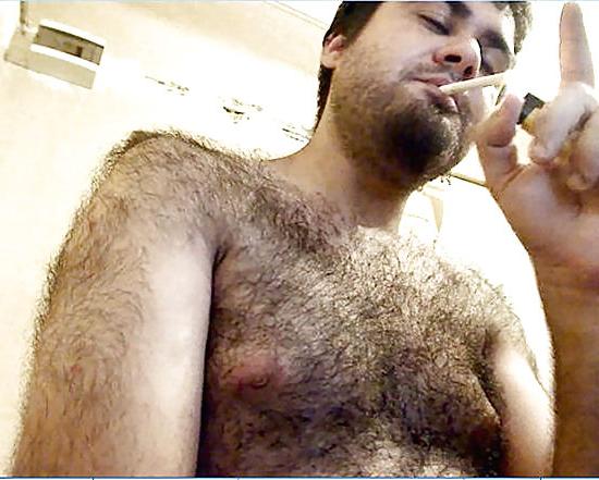 25P Hairy Smoking Men