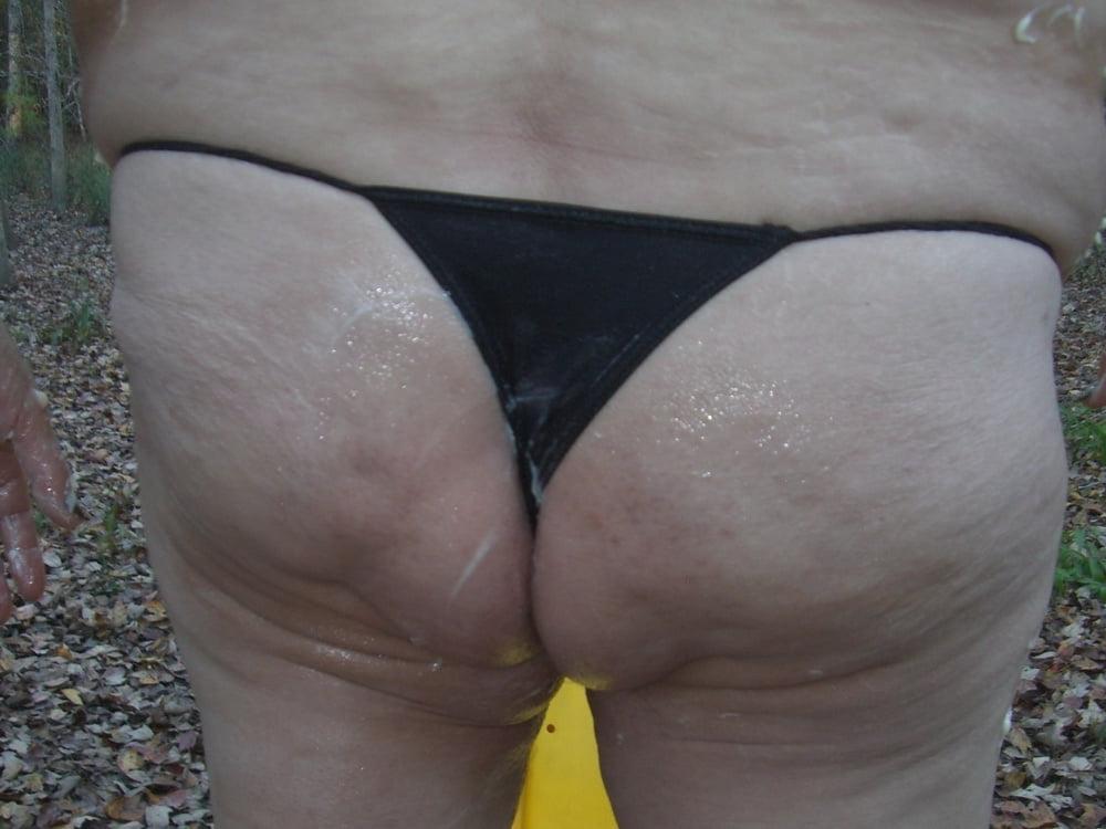 25P FAT BBW Wife Mayonnaise Pussy &amp; Ass Outside FAT PIG Oinker