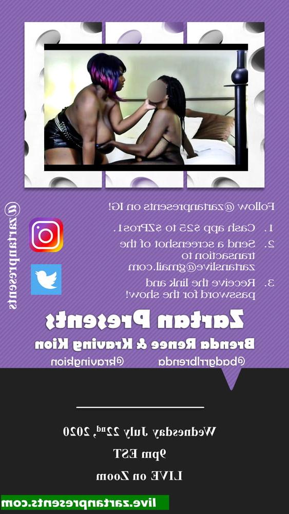 7P ZARTAN PRESENTS: BUSTY EBONY LESBIANS LIVE JULY 22 9pm EST