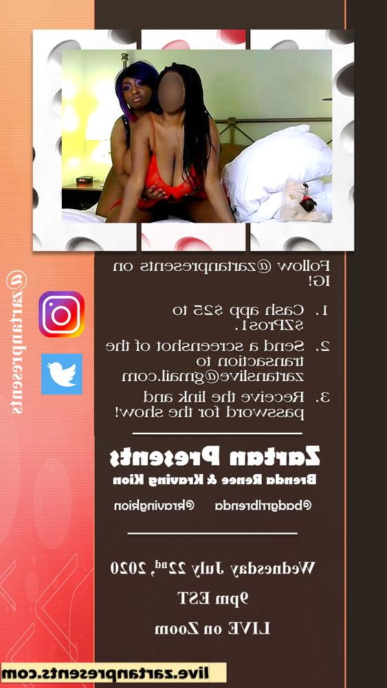 7P ZARTAN PRESENTS: BUSTY EBONY LESBIANS LIVE JULY 22 9pm EST