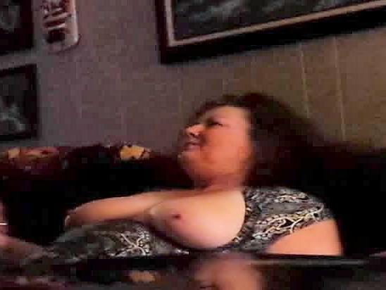25P Ugly Pig Wife Chris in the frontroom