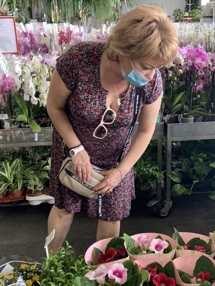 19P Upskirt granny in garden