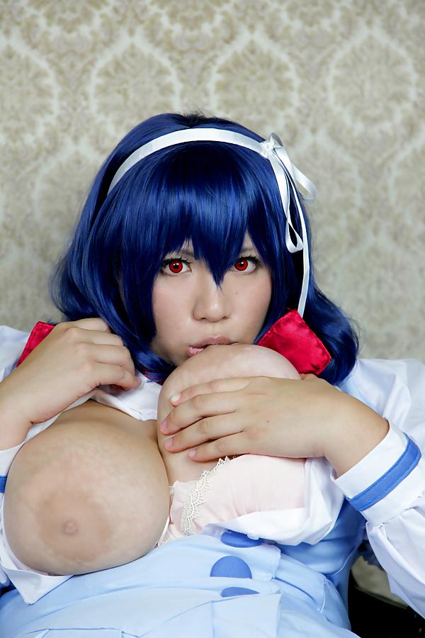 9P Japanese Big Tits Blue Hair Cosplay