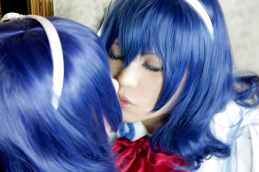 9P Japanese Big Tits Blue Hair Cosplay