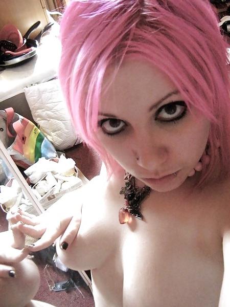 25P Punk Emo Tattoo Pierced Women