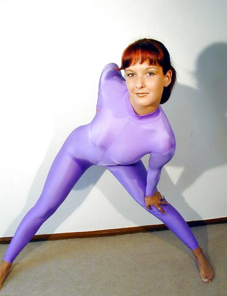25P Purple catsuit