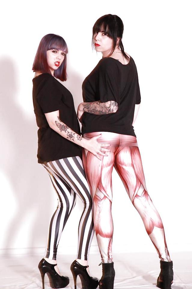 12P My sis and her girlfriend, sexy, leggings, tights, spandex,