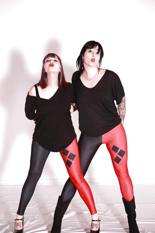 12P My sis and her girlfriend, sexy, leggings, tights, spandex,