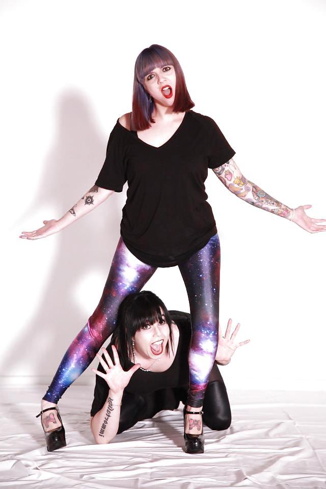 12P My sis and her girlfriend, sexy, leggings, tights, spandex,