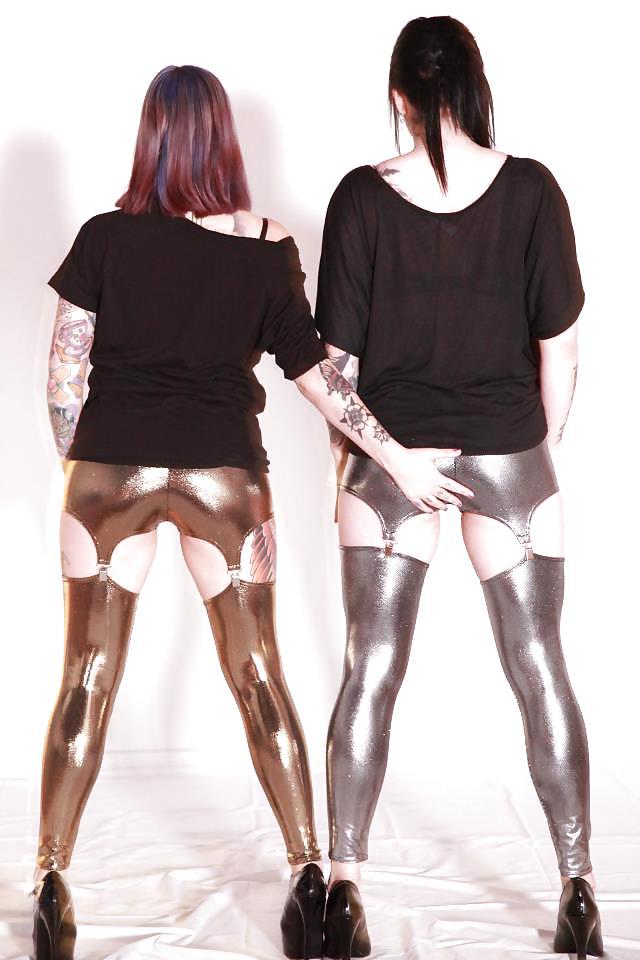 12P My sis and her girlfriend, sexy, leggings, tights, spandex,