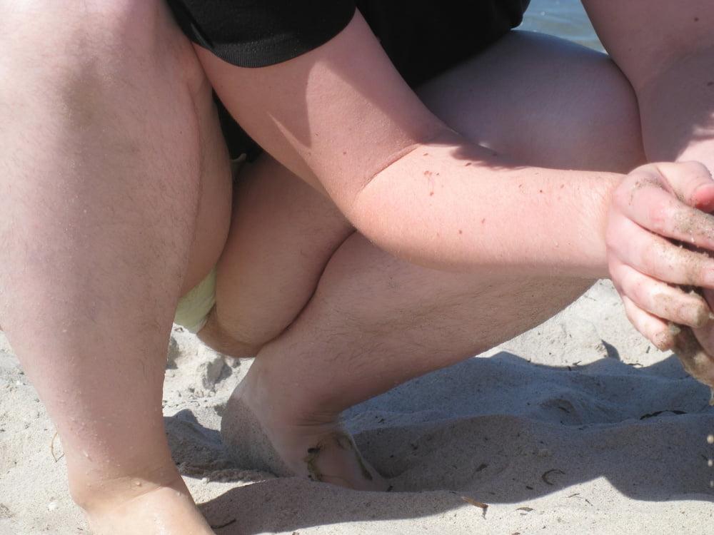 16P 751 - my wife Annett - naked and hairy on the beach