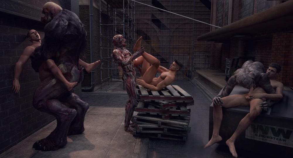 6P Gay monster sex