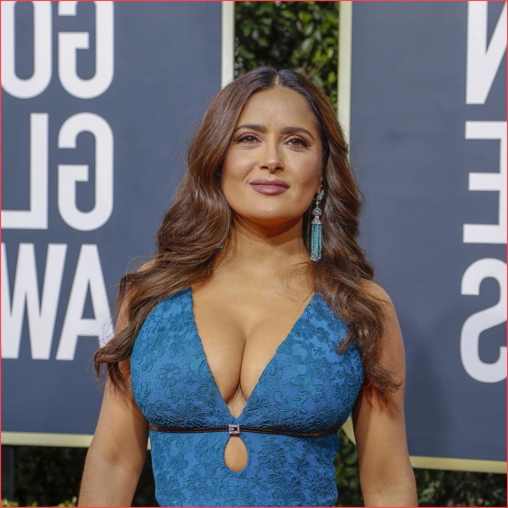 25P Salma Hayeks massive tits at Golden Globes 2020