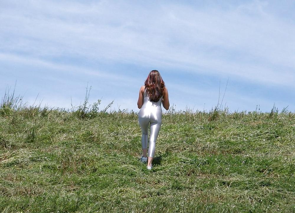 10P Spandex Silver Catsuit