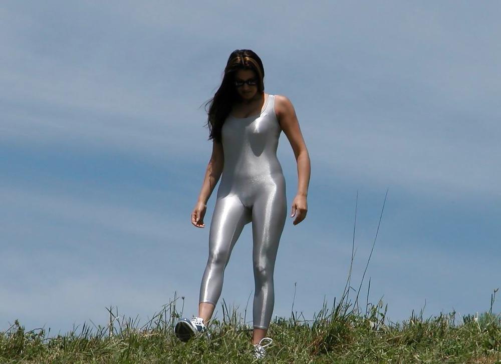 10P Spandex Silver Catsuit