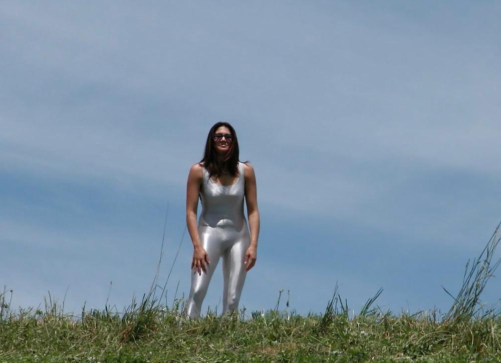 10P Spandex Silver Catsuit