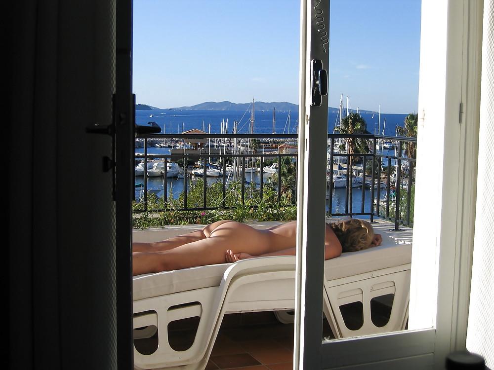 15P Ass of my wife on a balcony