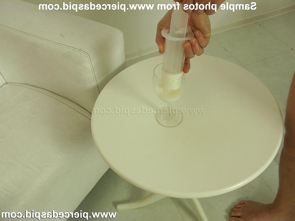 15P PIERCEDASPID DRINK MILK WITH CUM FROM OWN ASS