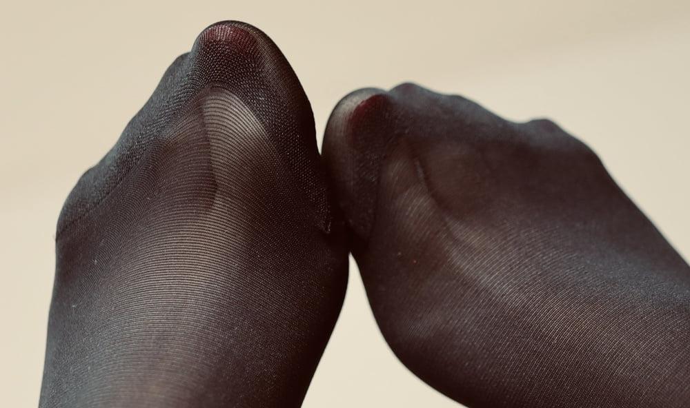 25P Exhibition Valentine's day cuissardes bas nylon cum on feet